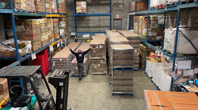 Joel Hampson in the Loaves and Fishes Warehouse - Nanaimo, BC
