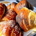 poppyseed croissants in a pan