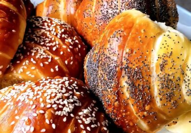 poppyseed croissants in a pan