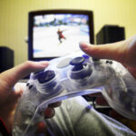 hands holding a video game controller