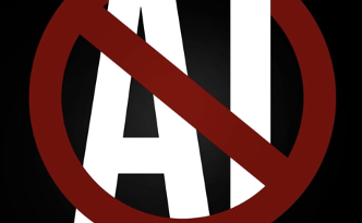 AI with a slash through it and the text Say no to AI Generated Images