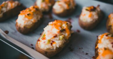 baked potatoes on an oven pan