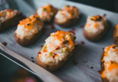baked potatoes on an oven pan